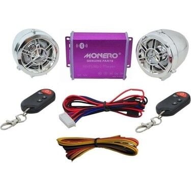 Monero Motosiklet Mp3 Player + Alarm Bluetooth Seti