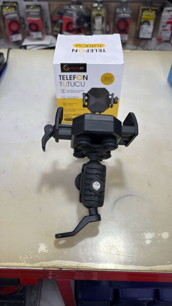 Motosiklet Telefon Tutucu Titreşim Engelleme Lastikli Mandallı