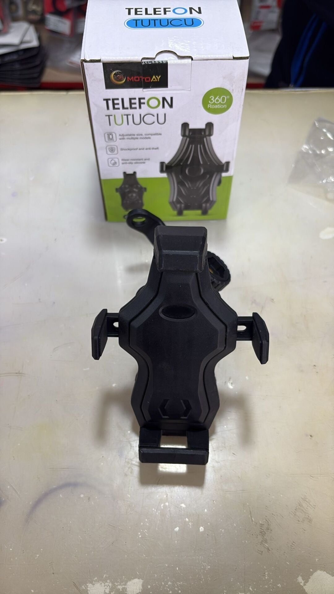 Motosiklet Telefon Tutucu Titreşim Engelleme Lastikli Kızaklı