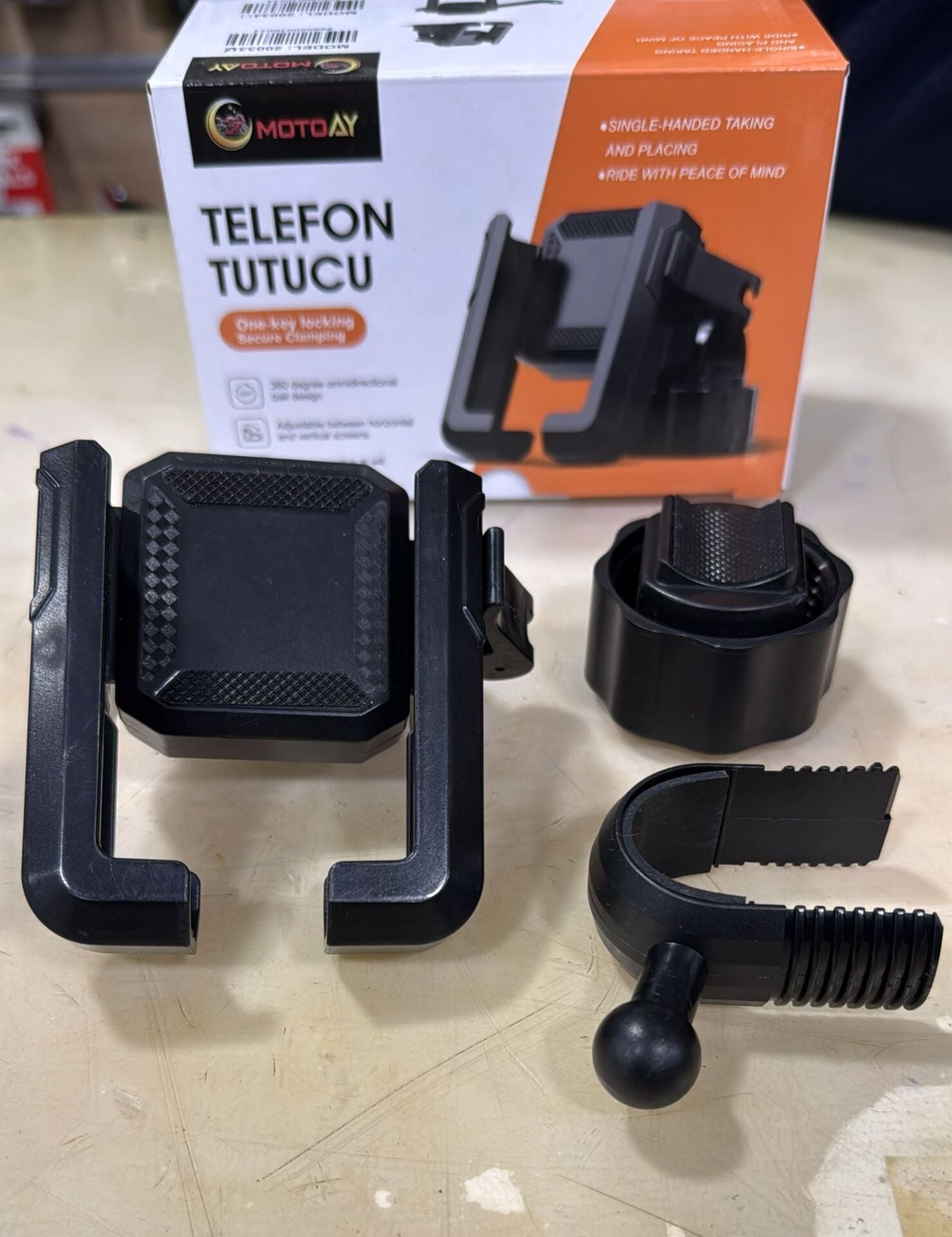 Motorsiklet Telefon Tutucu  Gidon Bağlantılı