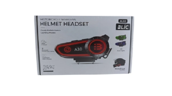 A30 Siyah Bluetooth Motosiklet Kulaklığı Intercom