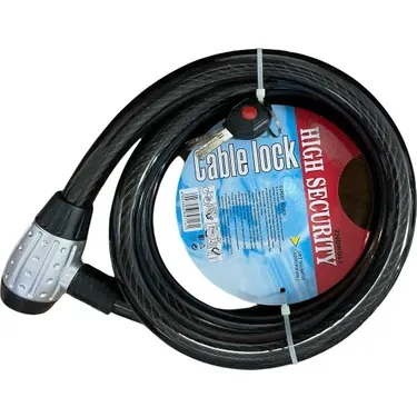 Motosiklet Kilidi Çelik Güçlendirilmiş Halat Zincir Kilit 25X200 (Işıklı Kilit) 2 Metre